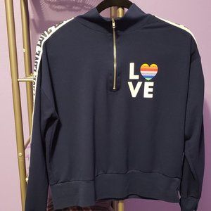 Navy Blue High Collar Sweatshirt